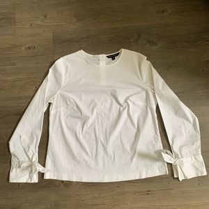 Banana Republic Crisp Cotton Tie Sleeve Top